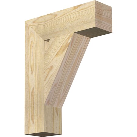 Ekena Millwork Traditional Block Rough Sawn Bracket, Douglas Fir, 4"W x 14"D x 18"H BKT04X14X18TRA05RDF
